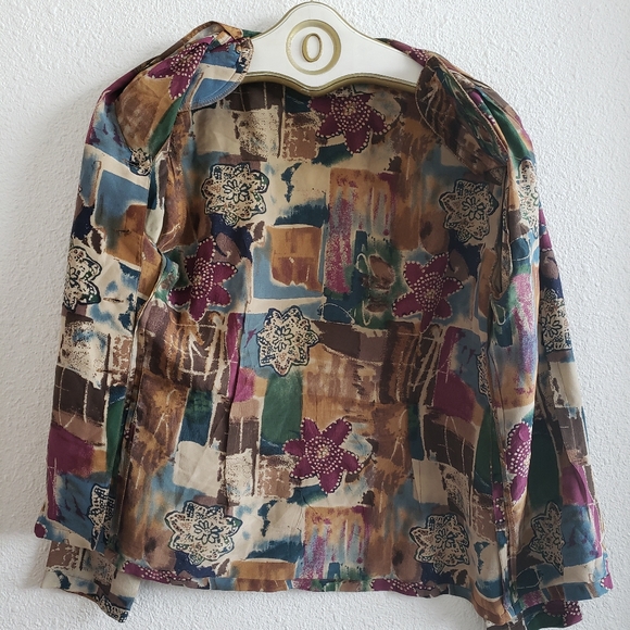 Vintage Nora Noh Silk 100 % Longsleeve Blouse - Picture 12 of 13
